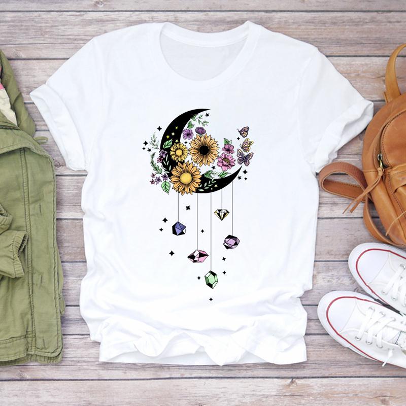 Camisetas de verano de manga corta con estampado de ensueño para mujer.