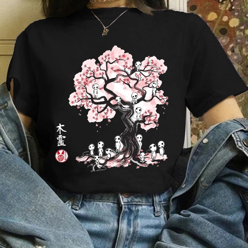 Camiseta divertida y linda de anime para mujer