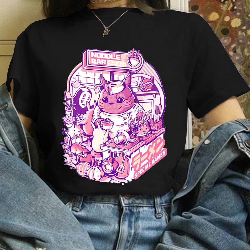 Camiseta divertida y linda de anime para mujer