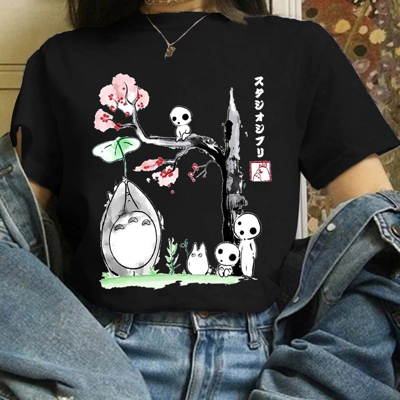 Camiseta divertida y linda de anime para mujer