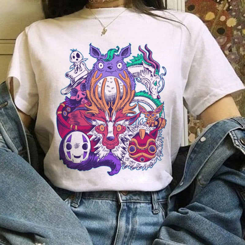 Camiseta divertida y linda de anime para mujer