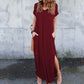 Vestido Sexy de mujer para verano color sólido, manga corta.