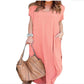 Vestido Sexy de mujer para verano color sólido, manga corta.