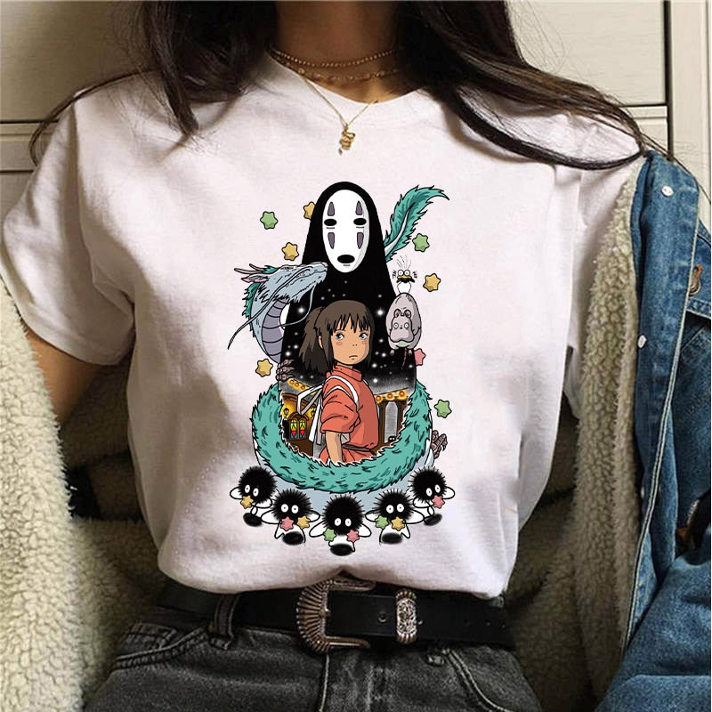 Camiseta divertida y linda de anime para mujer