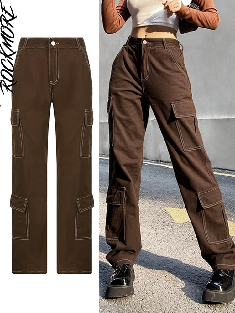 Pantalones holgados cargo Vintage para mujer