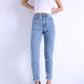 Pantalón de mezclilla Vintage de cintura alta para Mujer