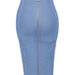 Falda de verano sexy con cremallera sólida para mujer.