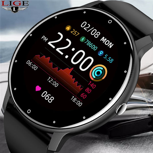 Reloj inteligente, smart watch con pantalla completamente táctil, reloj deportivo para Fitness resistente al agua, Bluetooth para Android IOS