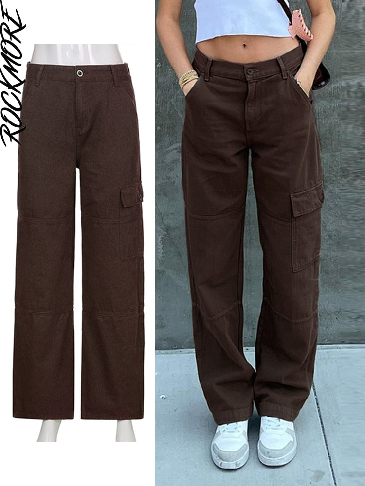 Pantalones holgados cargo Vintage para mujer